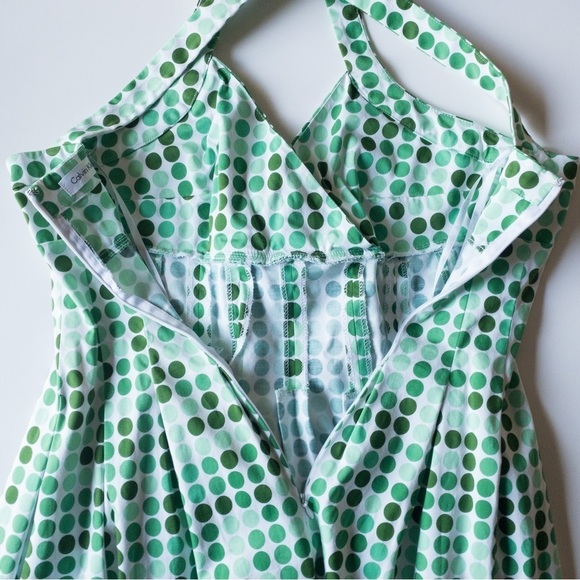 𝅺CALVIN Klein A-Line Dress Polkadot Designer Ladies Womens Size 10, fitted. - Picture 11 of 14